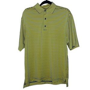 FootJoy Men’s Blue Yellow Stripe Short Sleeve Golf Polo Shirt Sz Medium